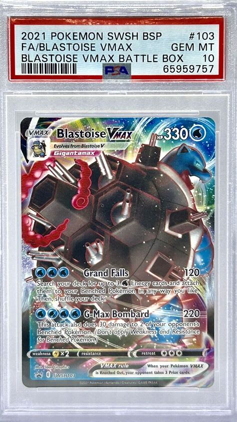 Pokemon Battle Box Blastoise Vmax Full Art Promo Swsh Psa