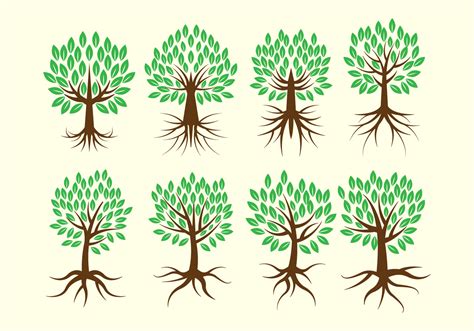 Tree With Roots Vector Collection 146641 Vector Art at Vecteezy