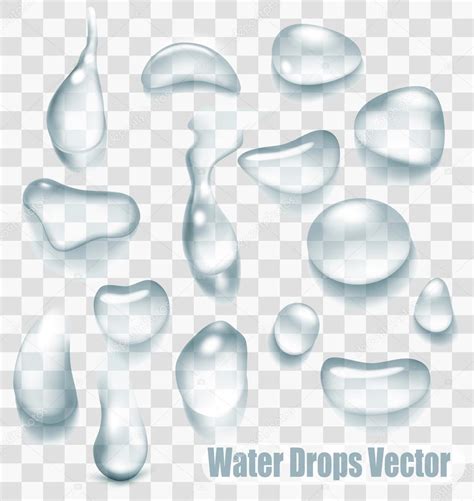 Big Set Of Transparent Drops Of Water Vector Stock Vector By ©almoond