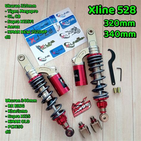 Jual Shock Shockbreaker Belakang Tabung Atas XLINE 528 UK 340mm RXKing