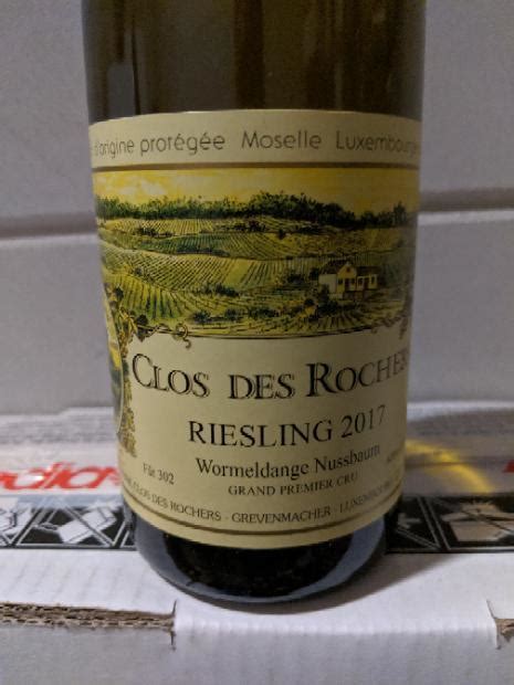 2018 Domaine Clos Des Rochers Riesling Grand Premier Cru Wormeldange