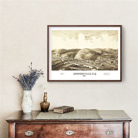 Vintage Map of Johnsonville, New York 1887 by Ted's Vintage Art