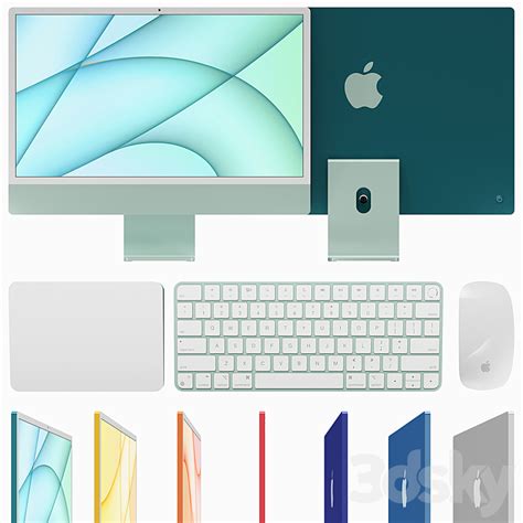 Monoblock computer Apple iMac 24 ″ 2021 - PC & other electronics - 3D model