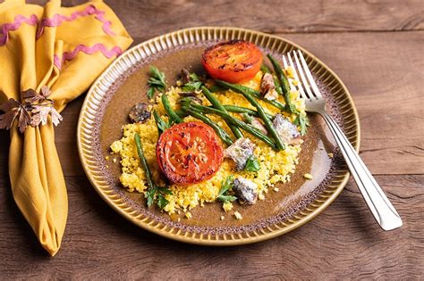 Cuscuz No Micro Ondas Sardinha E Legumes Grelhados Cozinha