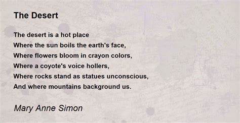 The Desert The Desert Poem By Mary Anne Simon