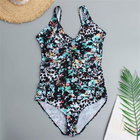 Buy S12 Women One Piece Push Up Printed Bikini Beach Bathing Monokini