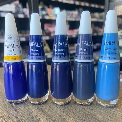 Kit Esmaltes Tons De Azul Impala Shopee Brasil Em Esmalte De