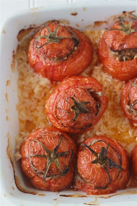 Tomates farcies et riz au four farce à la viande hachée Recette