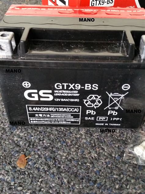 GS GTX9-BS Motorbike Battery - GTX9BS (YTX9BS) 12V 8AH (10Hr) 135A (CCA ...
