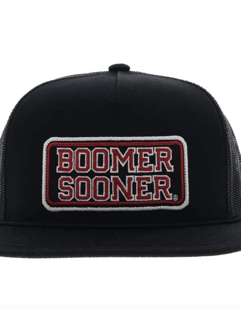 Boomer Sooner Patch Black Trucker Hooey Hat - Balfour of Norman