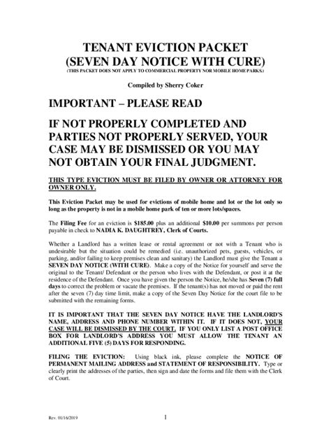 Fillable Online Free 7 Day Eviction Notice Template Pdfwordeforms Fax Email Print Pdffiller