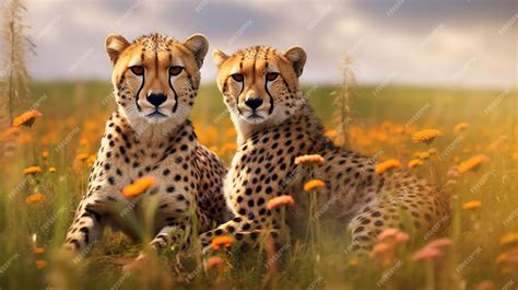 Premium AI Image | cheetah in the savanna