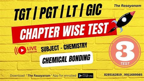 Jharkhand Pgt Chemistry Mock Test 3 I Tgt Science I Dr Shailesh Sir I