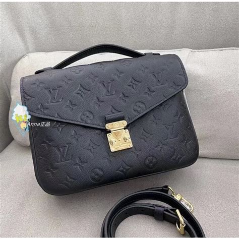 二手免運 Lv 路易威登 Pochette Metis M41487 黑色 壓紋 郵差包 肩背包 壓紋 鏈條包 肩 蝦皮購物