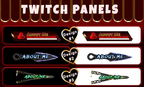 Design custom twitch panels by Pottyflakes | Fiverr