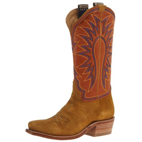 Hyer Boots Womens Rose Hill Bronze Roughout 13 In Tangerine Vintage Go