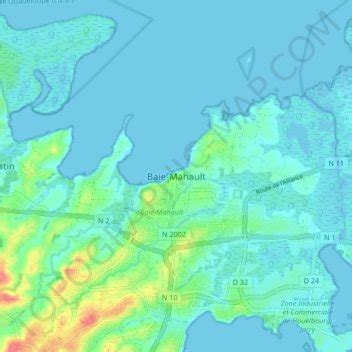 Baie-Mahault topographic map, elevation, terrain