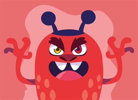 Premium Vector | Red monster cartoon