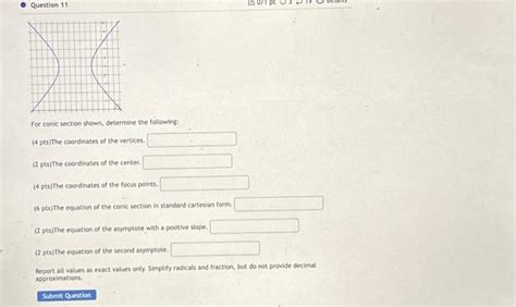 Solved R Question For Conic Section Shown Determine The Chegg