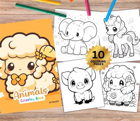 Animals Coloring Pages Fall Coloring Pages Kids Coloring - Etsy