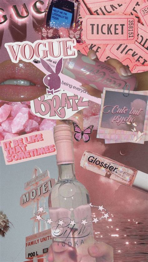 Pink aesthetic wallpaper collage