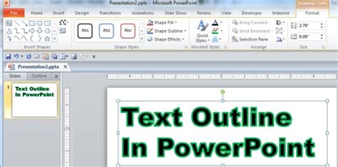 Text Outline In PowerPoint 2010 PowerPoint Tutorials