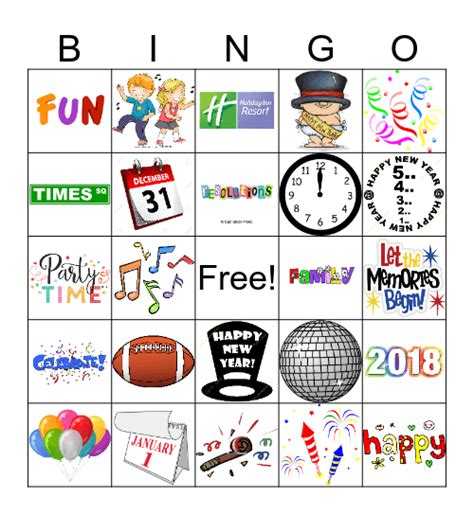 New Years Eve Bingo Card