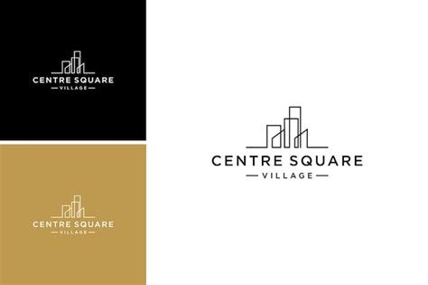 Premium Vector Center Square Logo Modern Building Architecture Logotype