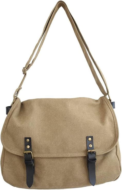 Kukuzhu Messenger Bag For Women Men Canvas Crossbody Bag With Pockets Vintage Hobo Bag Aesthetic