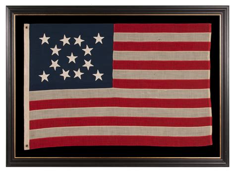 13 STAR ANTIQUE AMERICAN FLAG MADE IN THE ERA OF THE 1876 CENTENNIAL