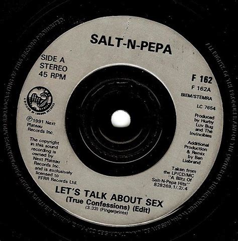 SALT N PEPA Let S Talk About Sex Vinyl Record 7 Inch FFRR 1991