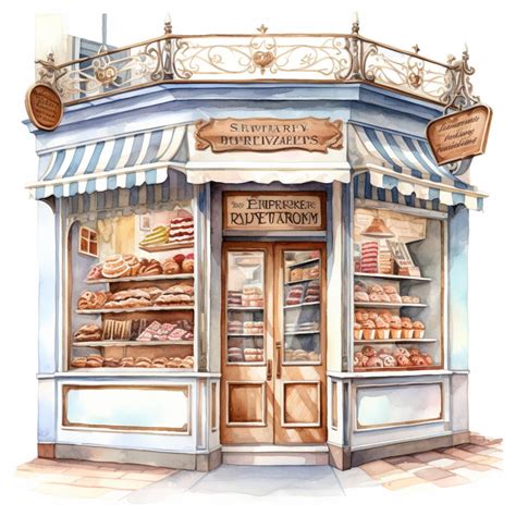 Bakery Storefronts Clipart, 20 High Quality Jpgs, Paper Craft, Mixed