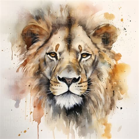 Realistic watercolor painting of a lion - Impossible Images - Unique ...