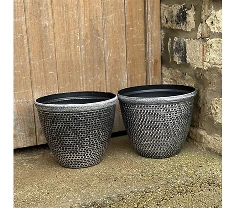 Plants2gardens Medium Grafham Planter Pair Qvc Uk