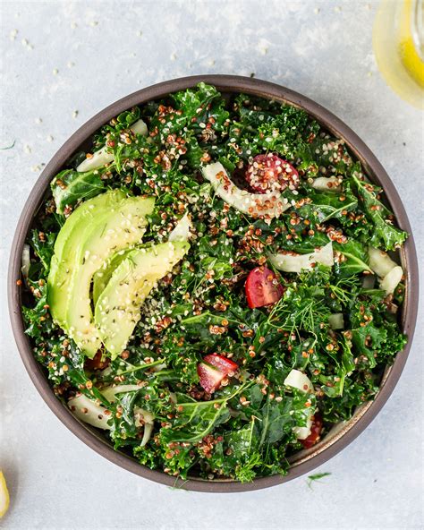 Kale And Red Quinoa Salad With Homemade Lemon Vinaigrette Eat Love