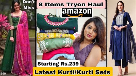 Amazon Kurti Kurti Set Haul Starting Rs Amazon Partywear Kurtis