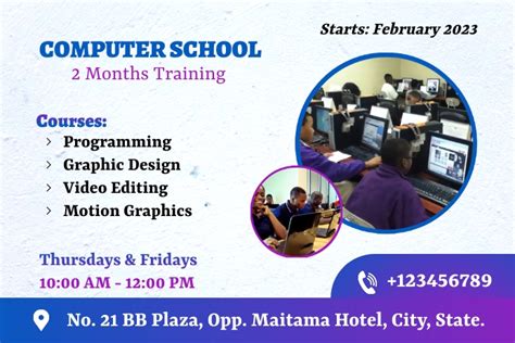 Copy Of Computer Training School Flyer Template Postermywall