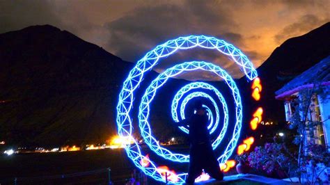 Visual Poi Dance Improv During A Beautiful Night Over The Sacred Valley