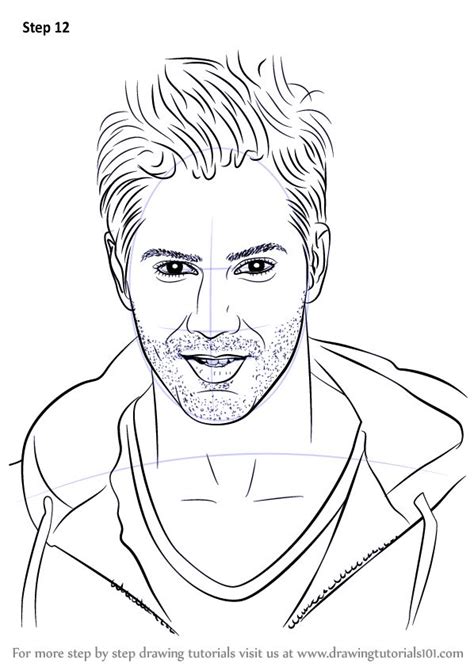 Learn How to Draw Varun Dhawan (Celebrities) Step by Step : Drawing Tutorials | Easy portrait ...