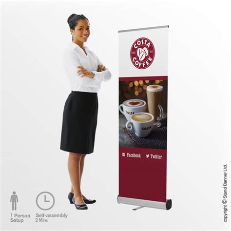 Mini Roll Up Banner Stand | Floor Standing Banner | Stand Banner