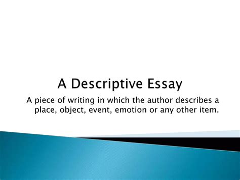 Descriptive Essay Ppt