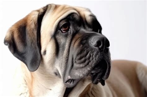 Premium Photo | Giant dog english mastiff isolated on white closeup ...