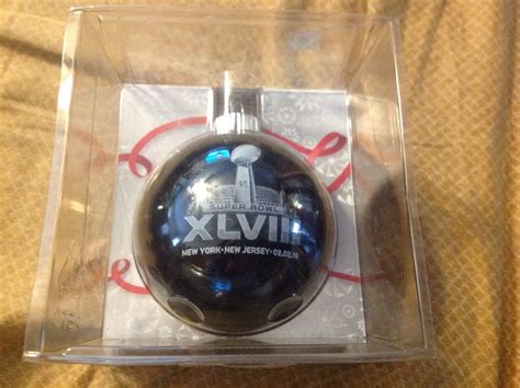 Nfl Super Bowl Xlviii Officially Licensed Glass Christmas Ornament