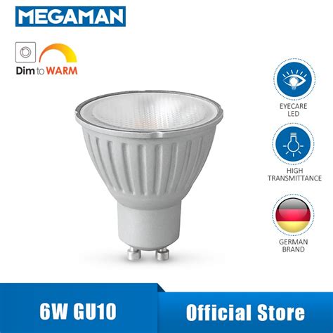 Megaman Led Dim To Warm 6w Gu10 2800k Warm White 35d Ideal Replacement