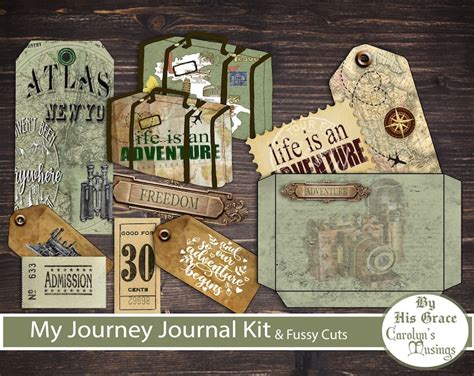 Vintage Travel Junk Journal Printable Kit Travelers Digital Etsy