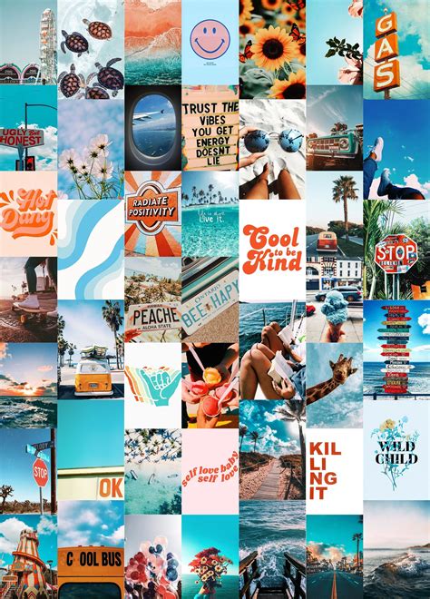 Summer Blues Wall Collage Kit Digital Download Photo Wall Collage