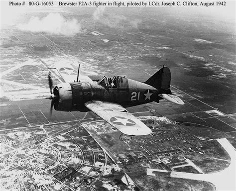 Asisbiz Brewster Buffalo F2a 1 White 21 Being Flown By Lcdr Joseph C