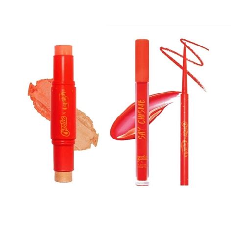 Alamar Makeup Alamar Cosmetics X Flaming Hot Cheetos Lipstick Blush Lip Liner Highlighter