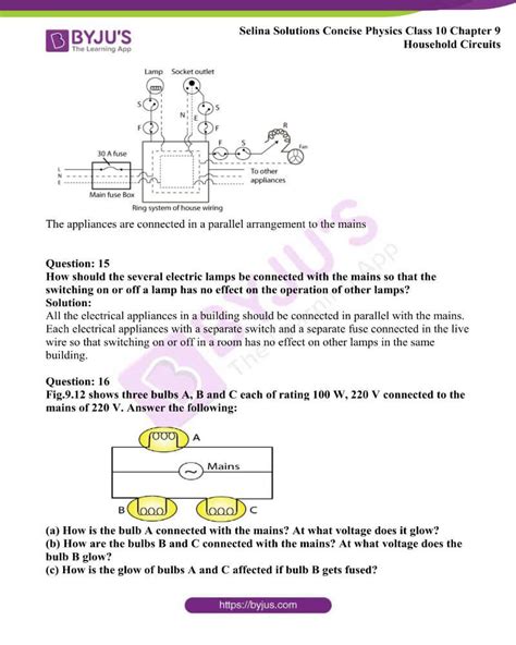 Selina Solutions Concise Physics Class 10 Chapter 9 Household Circuits Download Pdf