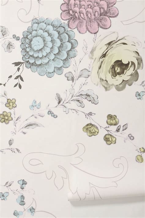 Blooming Filigree Mural Anthropologie Wallpaper